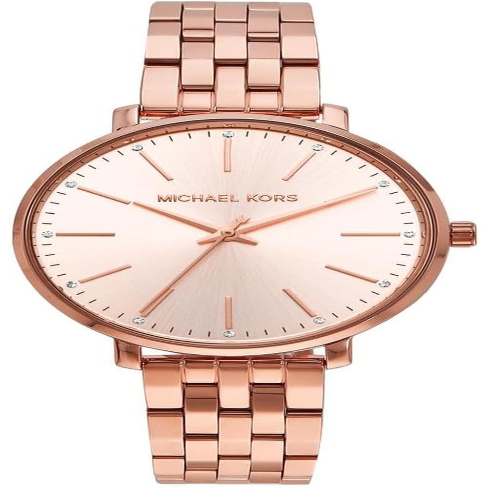 Michael Kors Pyper reloj para mujer con correa de acero, cuero o silicona | Oro Rosa
