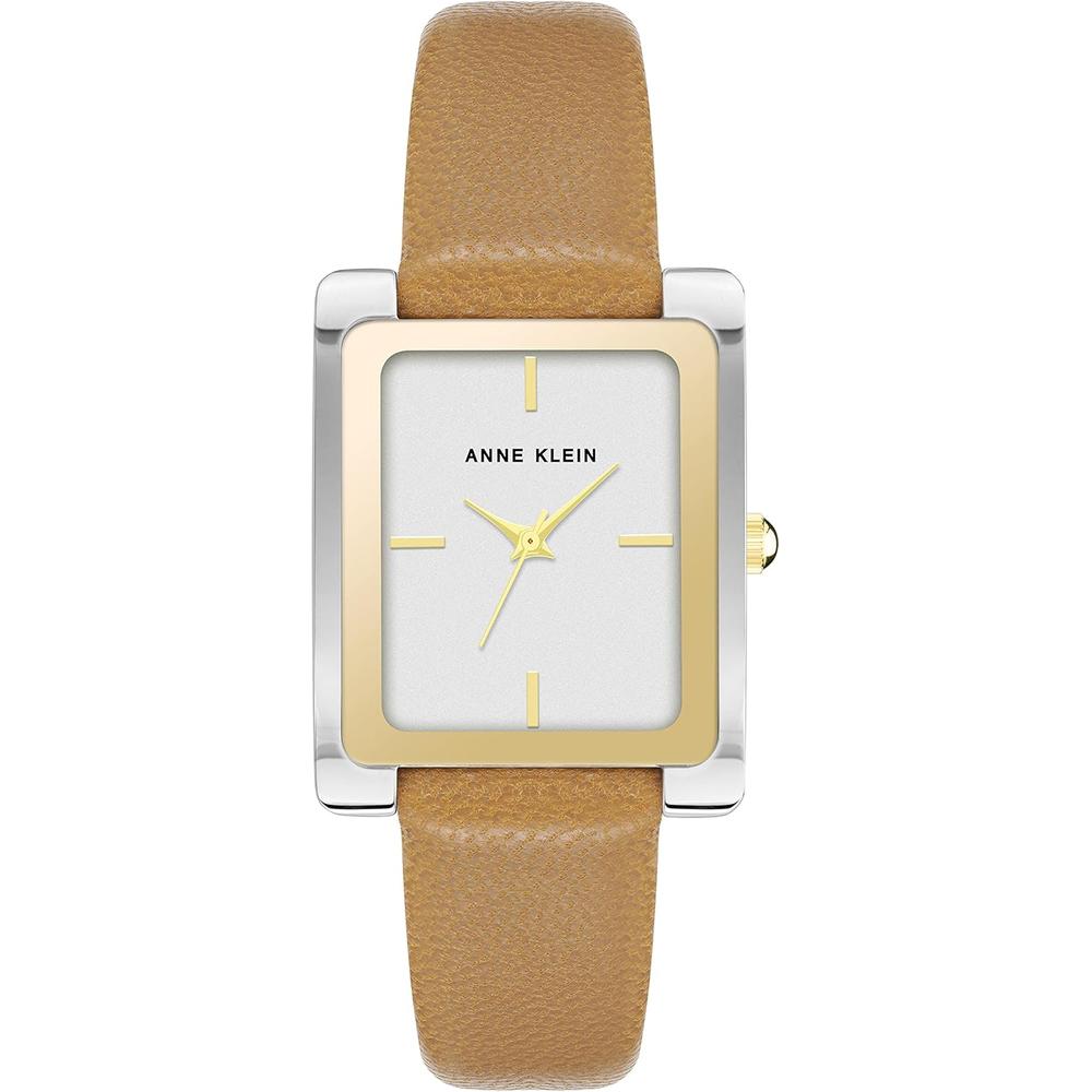 Anne Klein AK/2707TTTN reloj para dama con correa de piel | Bronceado/Plateado/Dorado