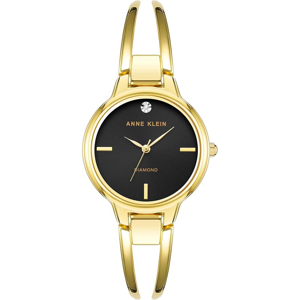 Anne Klein AK/2626PKGB reloj femenino con diamante auténtico | Dorado/Negro