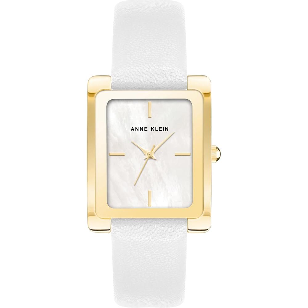 Anne Klein AK/2707TTTN reloj para dama con correa de piel | Blanco