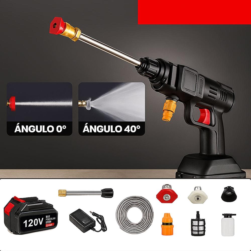 Pistola de Agua Inalambrica - Hidrolavadora con Batería Recargable 120v Reales