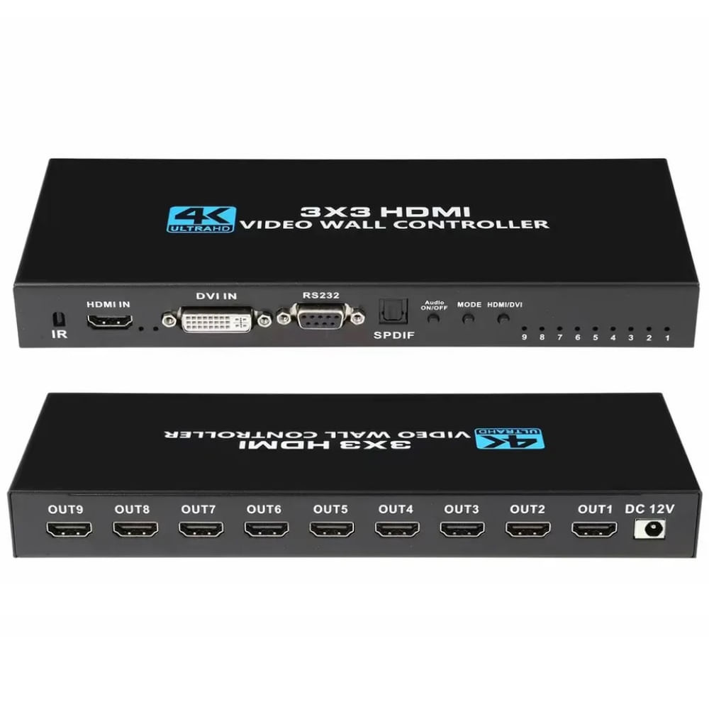 Controlador de Video Wall 3X3 4k Hdmi hasta 9 Televisores Hdmi
