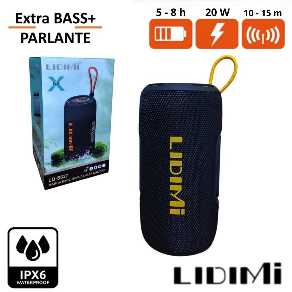 Parlante Portátil Lidimi LD-S827 XBASS 20 W BT USB TWS Color Aleatorio