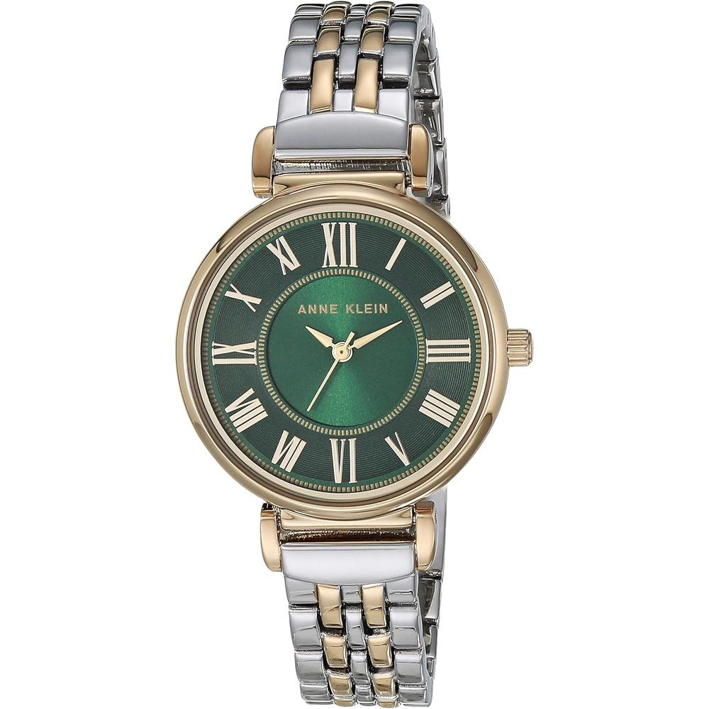 Anne Klein AK/2159SVSV reloj para mujer con pulsera metálica | Plata/Oro/verde