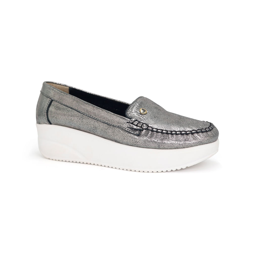 Mocasines Casual Mujer Cuero Par&ss PA25Q2-530X4 Plomo 35