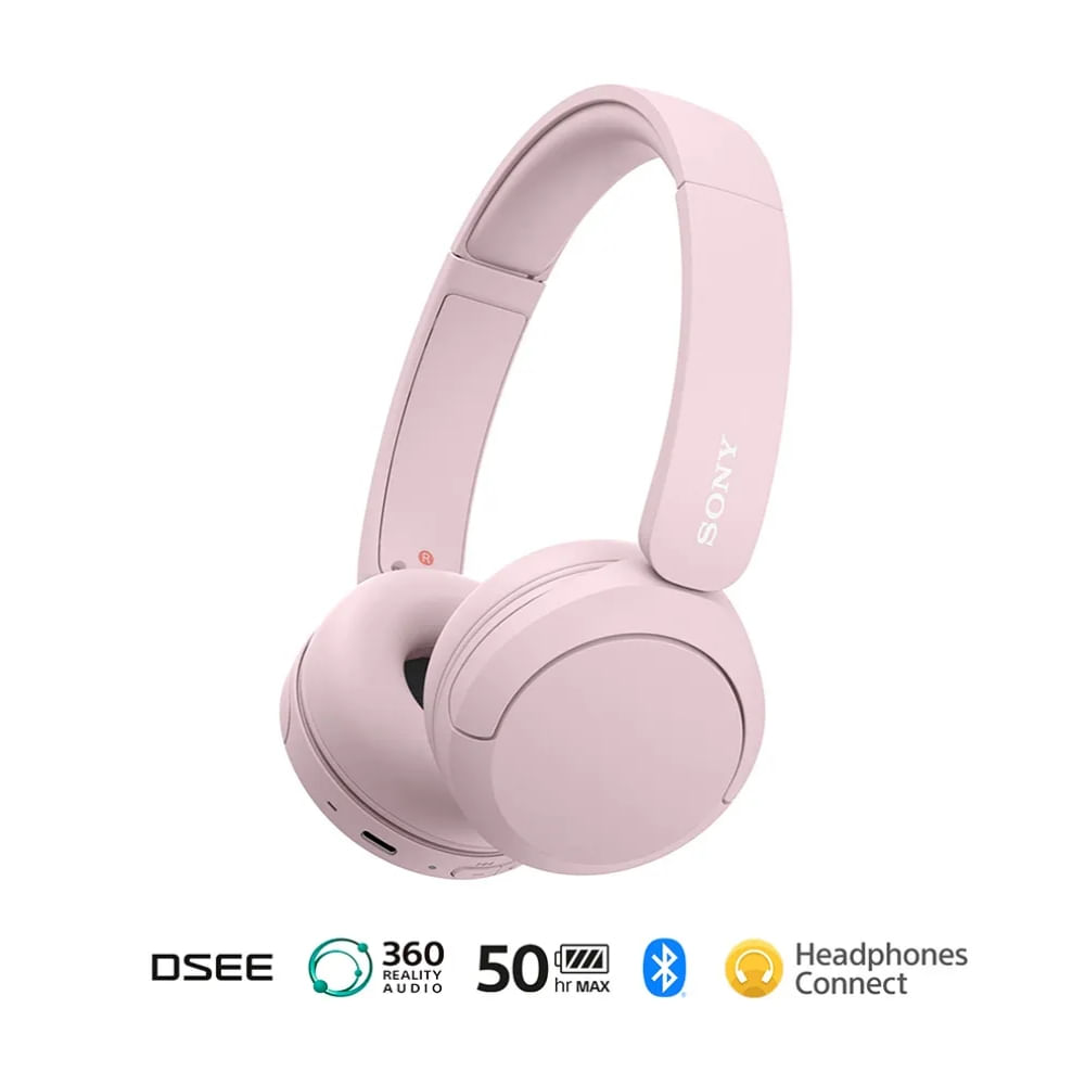 Audífonos Sony WH-CH520 Rosado ANC Noise cancelling 35hrs