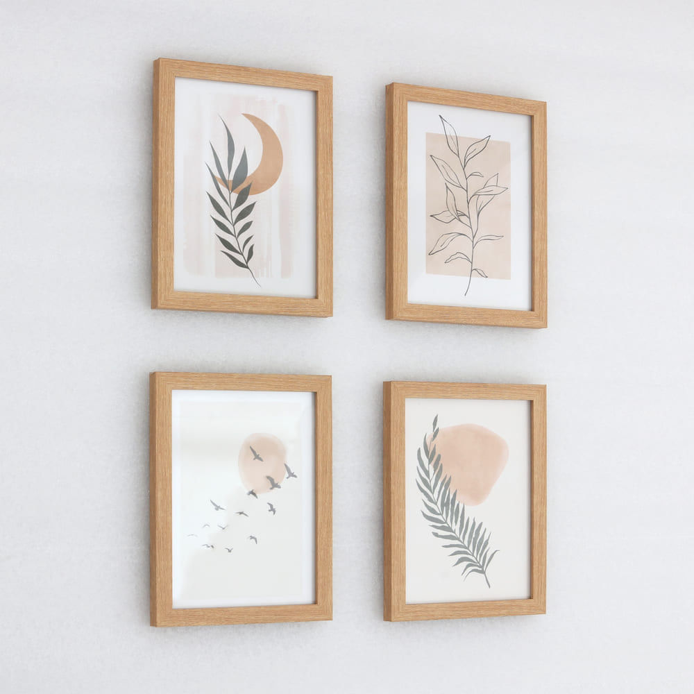 Set de 4 Portarretratos MDF Natural Orange Modelo CSQ241115003