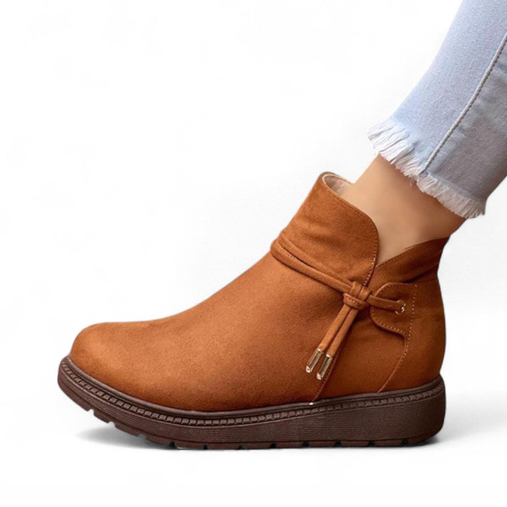 Botin Mujer Acolchada Gamuza 1299 5C-55 Color Camel Talla 39