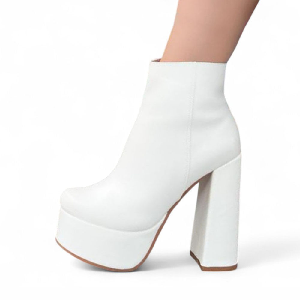 Botin Mujer Taco 15 Fiesta 1299 5C-75 Color Blanco Talla 36