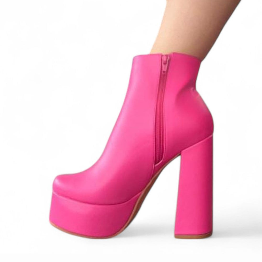 Botin Mujer Taco 15 Fiesta 1299 5C-75 Color Fucsia Talla 35