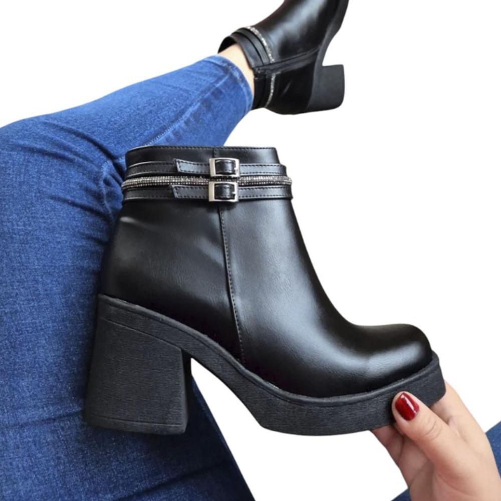 Botin Mujer Taco 7 1177 5C-63 Color Negro Talla 39