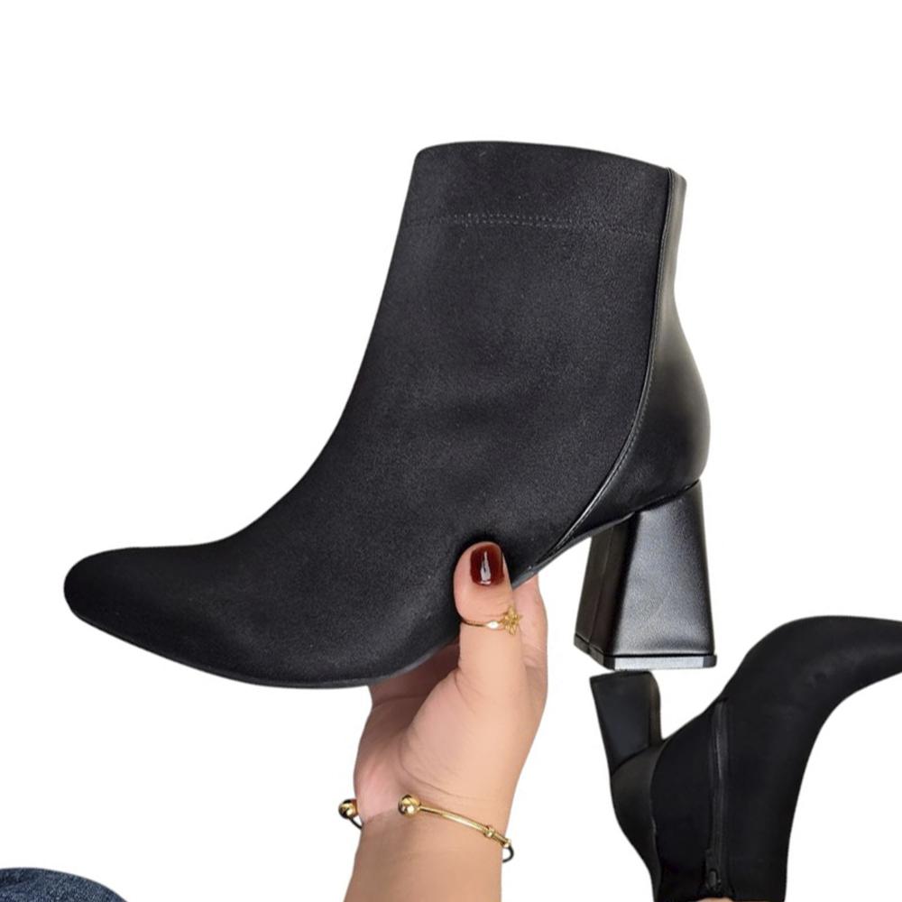 Botin Mujer Gamuza Mixto 1177 5C-65 Color Negro Talla 36