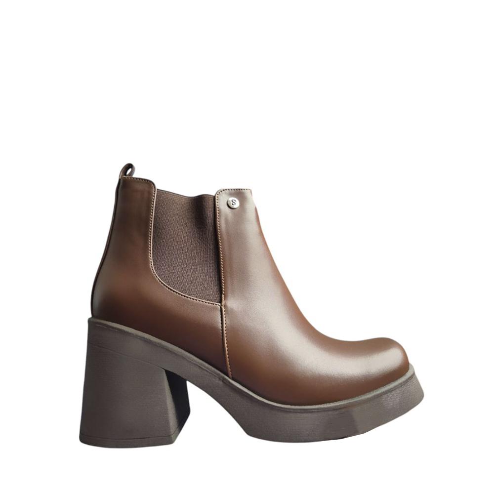 Botin Mujer Elasic Taco 7 1177 5C-60 Color Marron Talla 39
