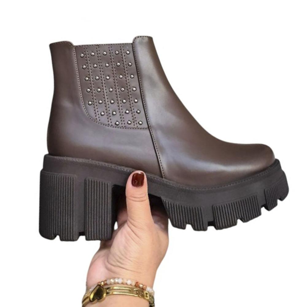 Botin Mujer Perlas Taco 5 1177 5C-60 Color Marron Talla 35