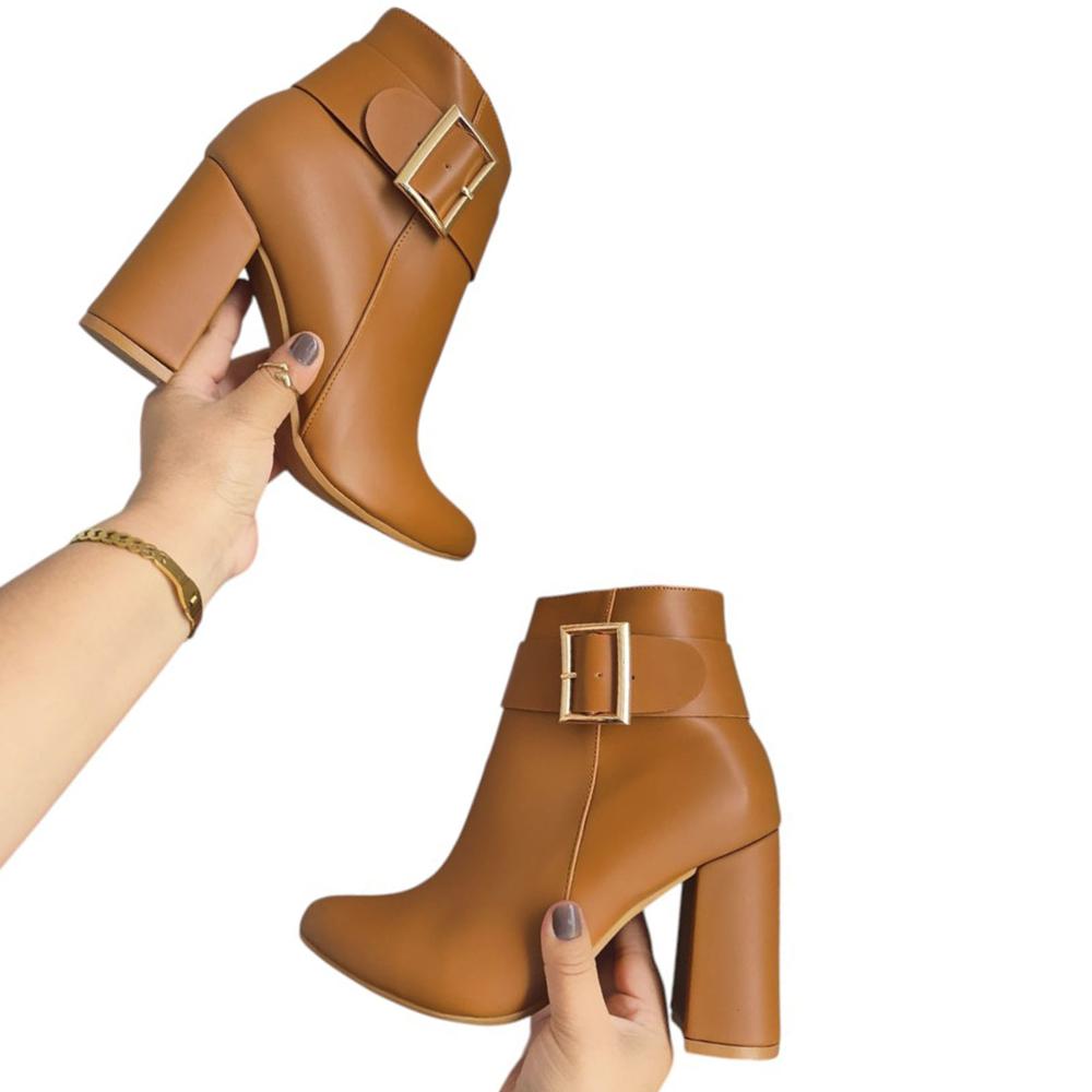 Botin Mujer Hebillon 1177 5C-65 Color Camel Talla 39