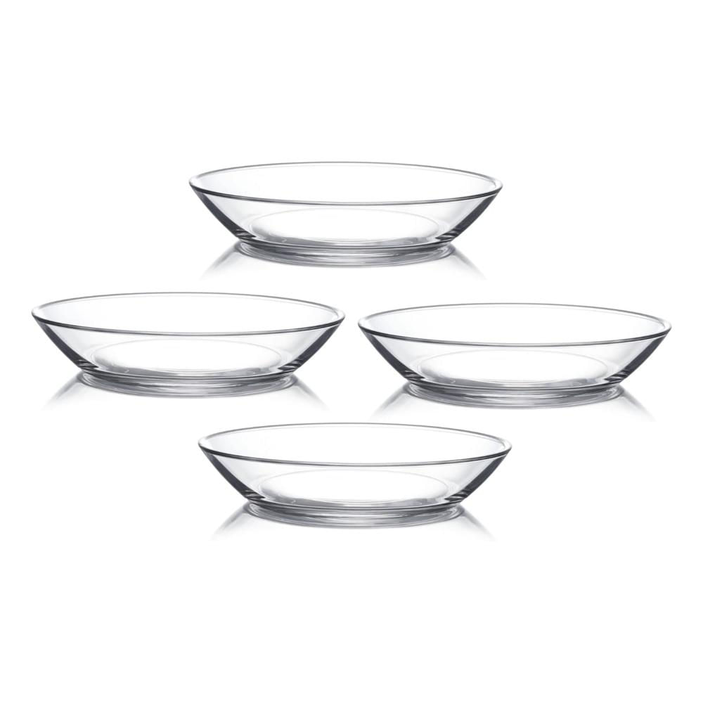 Plato de Vidrio 480ml para Ensaladas y Postres - 4 Piezas