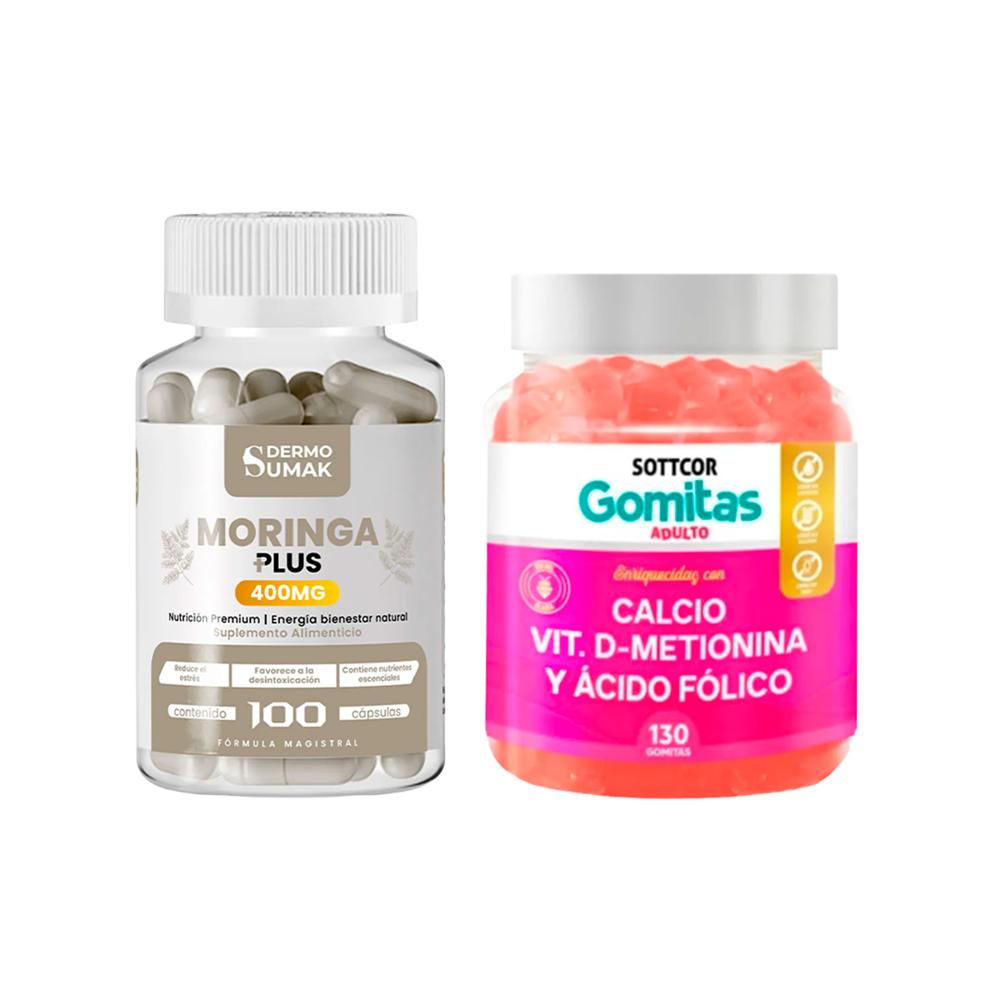 Moringa Plus 400Mg 100 Cap Dermo Sumak + Gomitas De Calcio