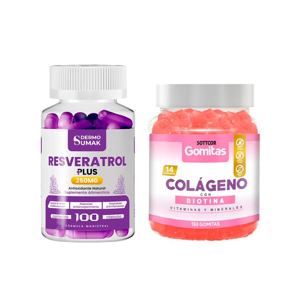 Resveratrol Plus 250Mg 100 Cap + Gomitas De Colágeno Y Biotina