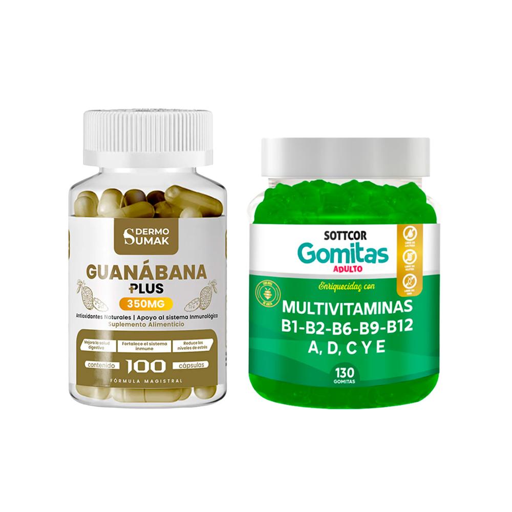 Guanabana Plus 350Mg 100 Cap + Gomitas Multivitaminas Adulto