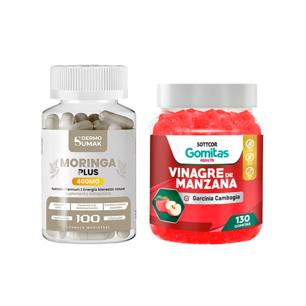 Moringa Plus 400Mg 100 Cap Dermo Sumak + Gomitas Vinagre De Manzana