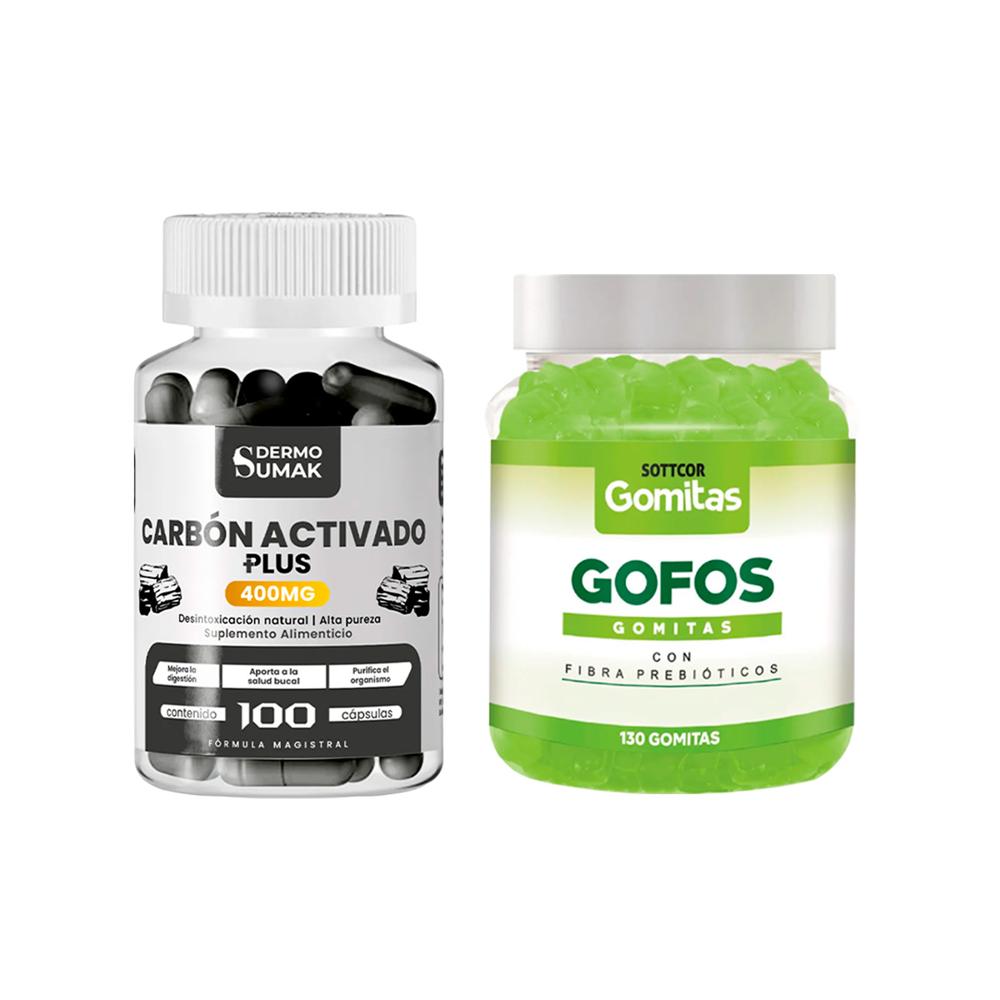 Carbon Activado Plus 400Mg 100 Cap Dermo Sumak + Gomitas De Gofo