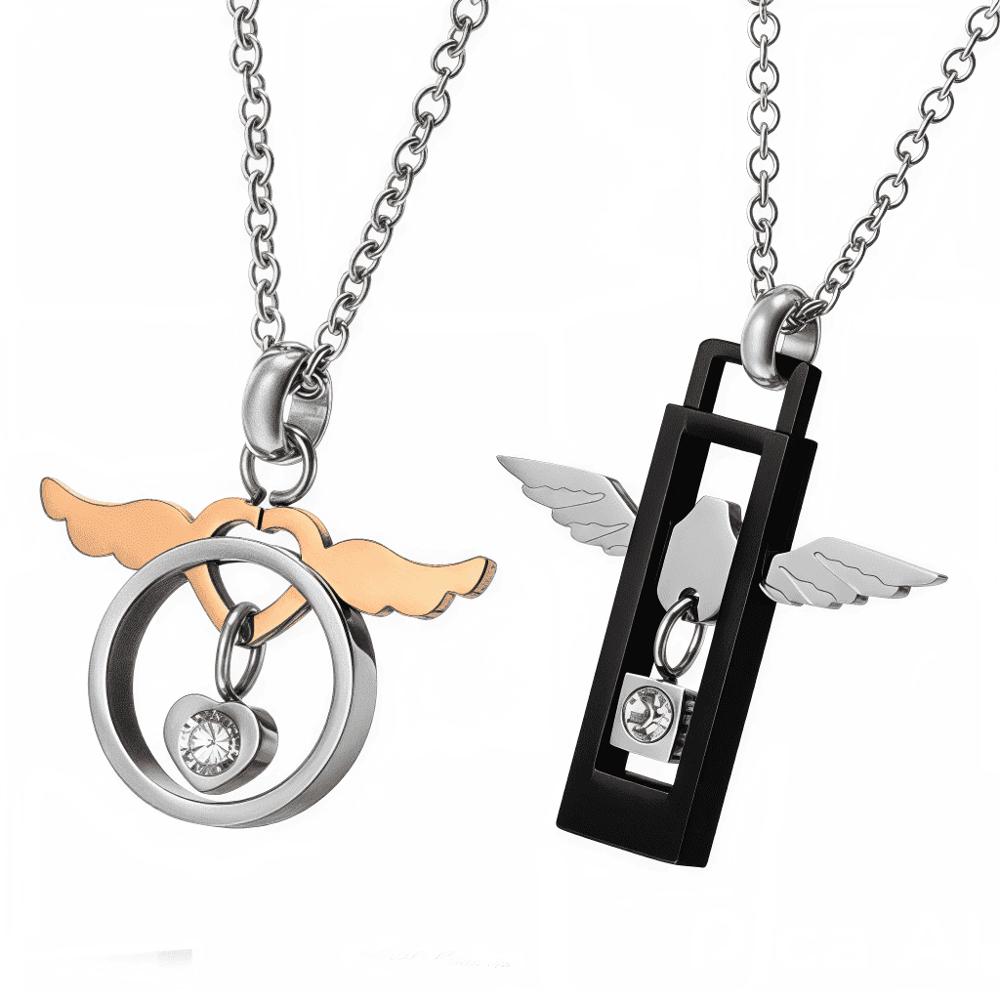 Collar De Pareja Alas De Angel  Diseño Exclusivo Regalo