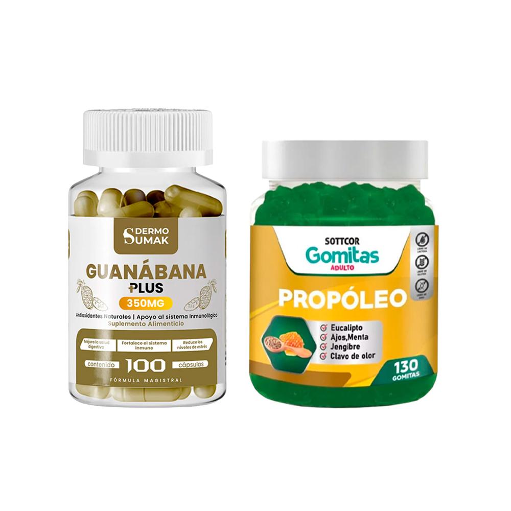 Guanabana Plus 350Mg 100 Cap Dermo Sumak + Gomitas De Propolio