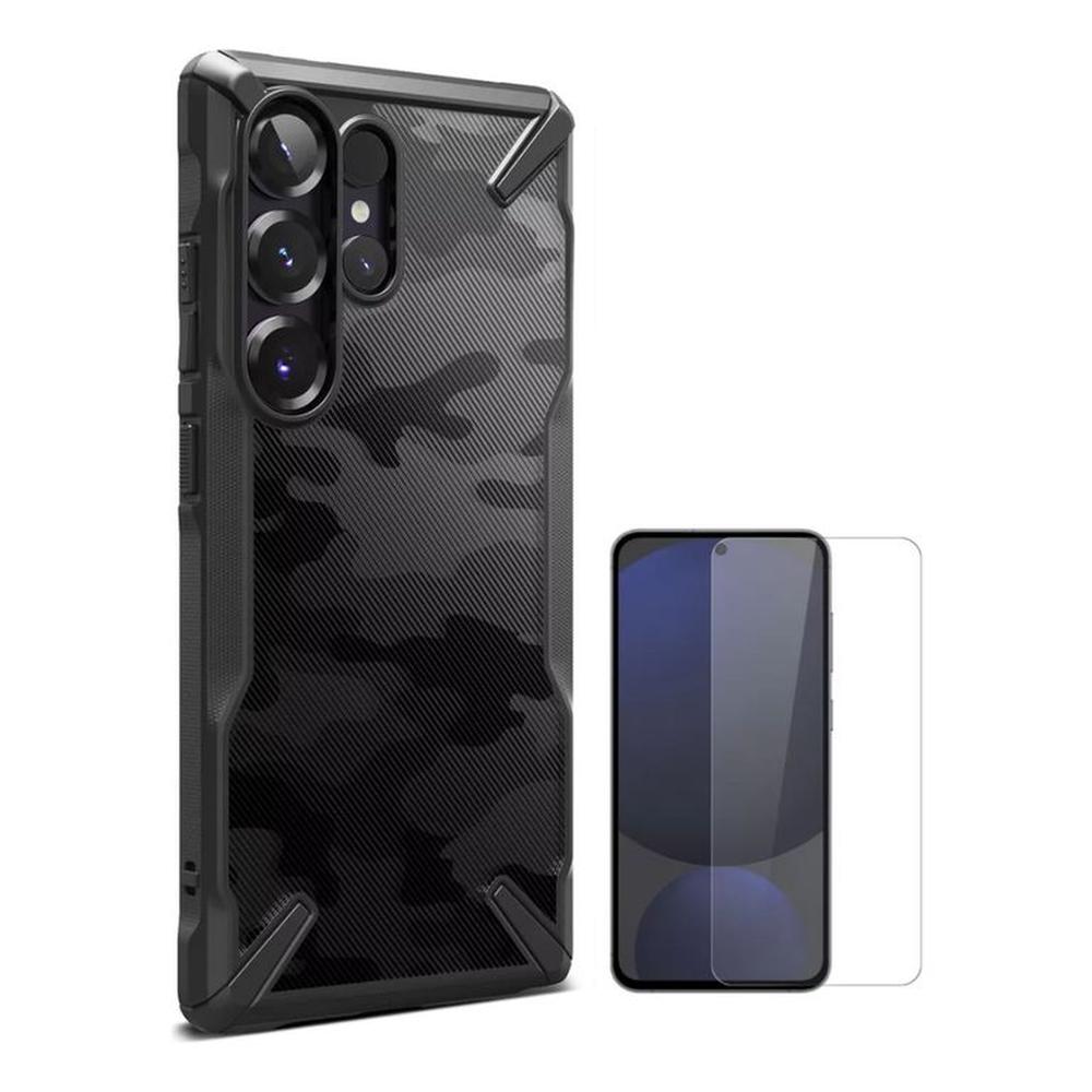 CASE RINGKE FUSION X CAMUFLADO SAMSUNG GALAXY S25 ULTRA Y VIDRIO