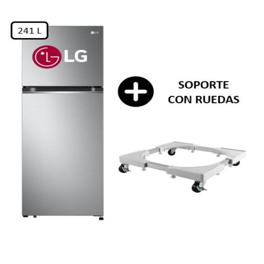 Refrigeradora LG Top freezer GT24BPP 241 L Plateada + SOPORTE CON RUEDAS
