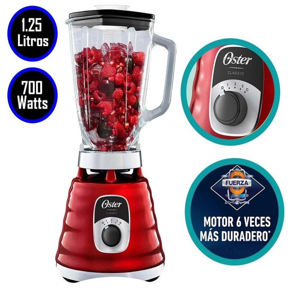 LICUADORA OSTER BLST4126R 3 VELOCIDADES 1.25LT 700W ROJO LICUADORA OSTER BLST4126R 3 VELOCIDADES 1.25LT 700W ROJO