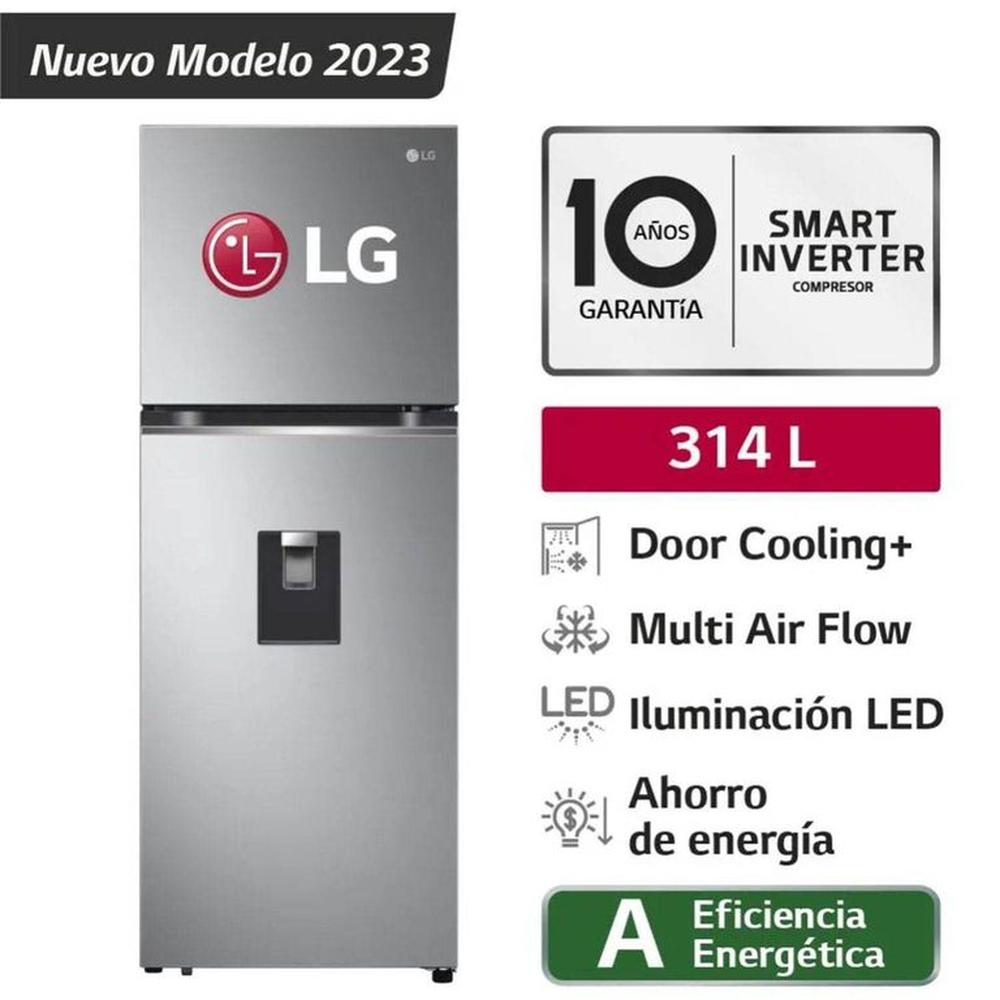 Refrigeradora LG GT31WPP Top Freezer Door Cooling 314 Litros Plateada Plateada Refrigeradora LG GT31WPP Top Freezer Door Cooling 314 Litros Plateada Plateada