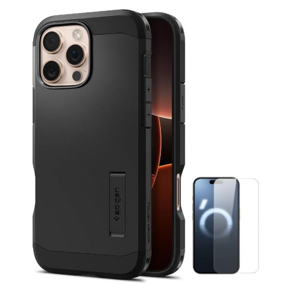 CASE SPIGEN TOUGH ARMOR MAG IPHONE 16 PRO MAX Y VIDRIO CASE SPIGEN TOUGH ARMOR MAG IPHONE 16 PRO MAX Y VIDRIO