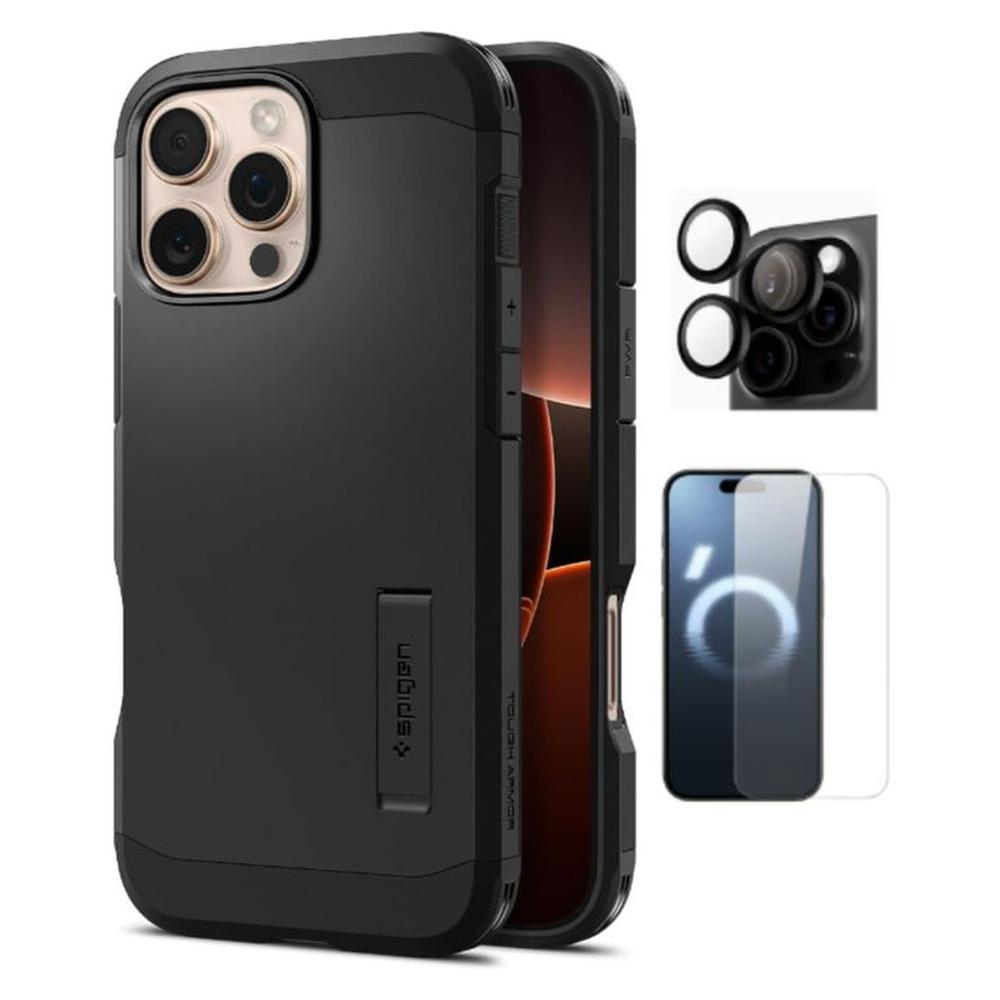 CASE SPIGEN TOUGH ARMOR MAG IPHONE 16 PRO MAX Y VIDRIOS
