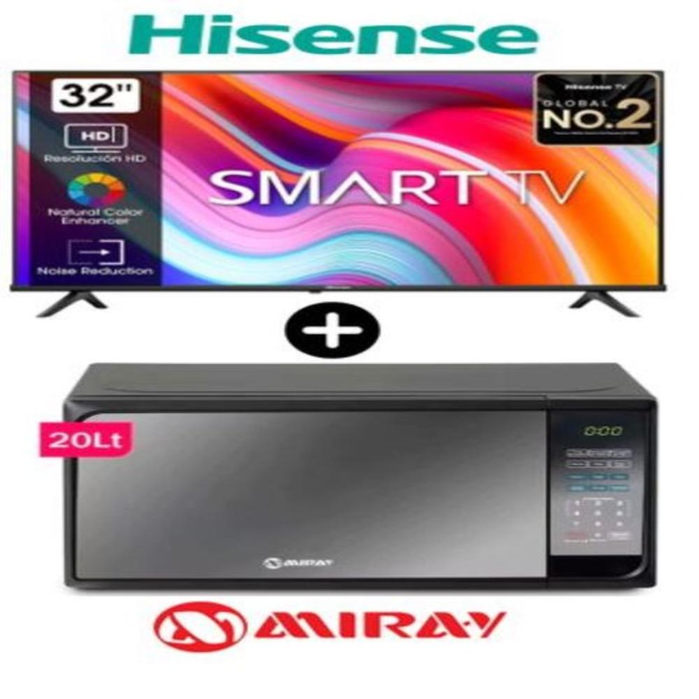 TELEVISOR SMART HISENSE 32 PULGADAS HD + MICROONDAS MIRAY 20 L