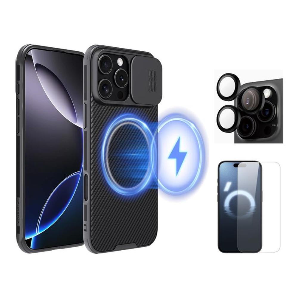 CASE NILLKIN CAMSHIELD MAG IPHONE 16 PRO MAX + VIDRIOS CASE NILLKIN CAMSHIELD MAG IPHONE 16 PRO MAX + VIDRIOS