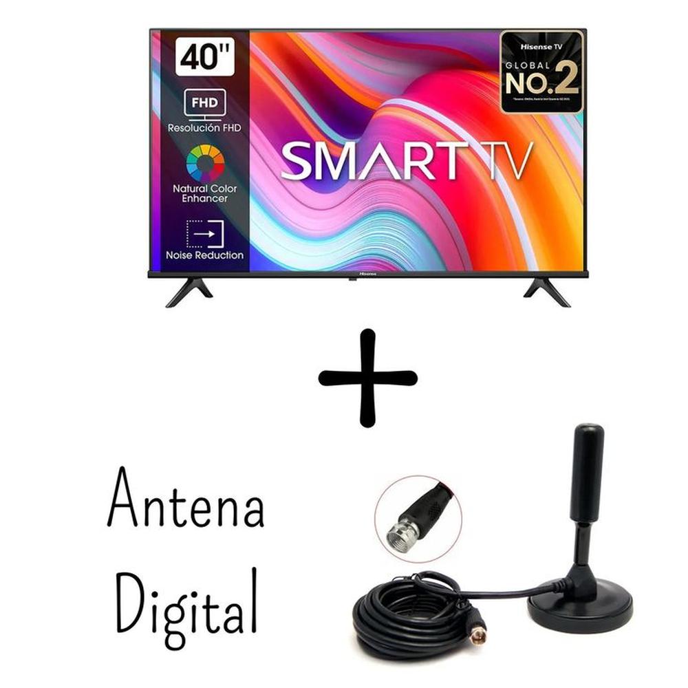 Televisor Hisense 40 Pulgadas FHD Smart TV VIDAA 40A4K + Antena Digital (Nuevo)