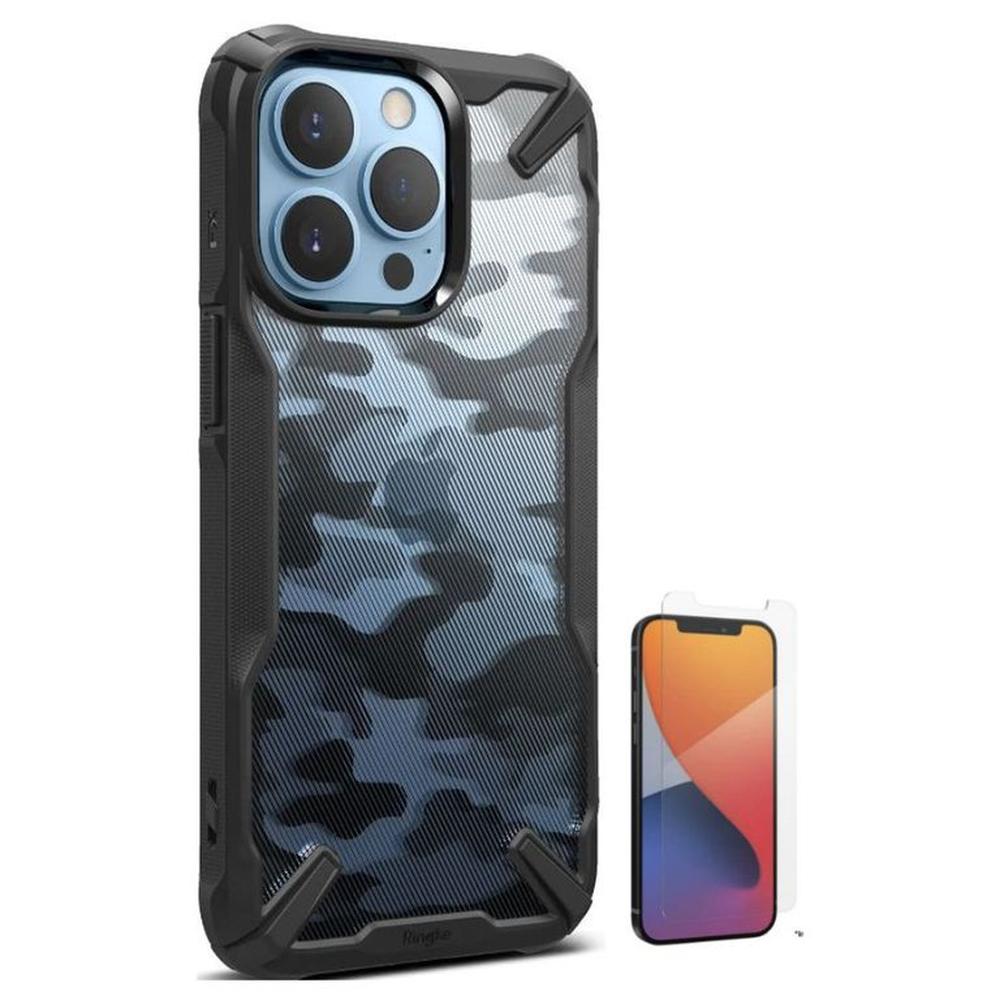 CASE RINGKE FUSION X CAMUFLADO IPHONE 13 PRO Y VIDRIO
