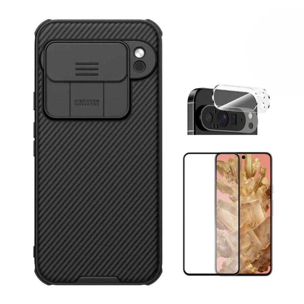 CASE NILLKIN CAMSHIELD PIXEL 9 PRO Y VIDRIOS