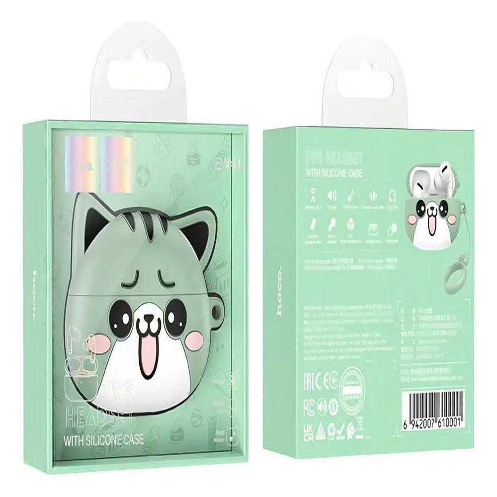 Audifonos Inalambricos con Funda de Gato Color Gris