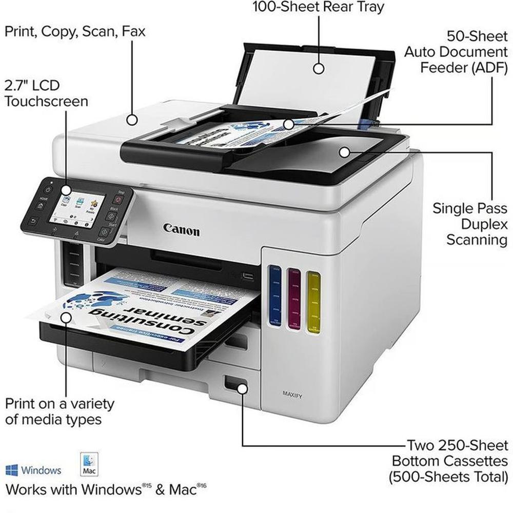 Impresora Canon Maxify GX7010 Multifuncional FAX WIFI LAN USB