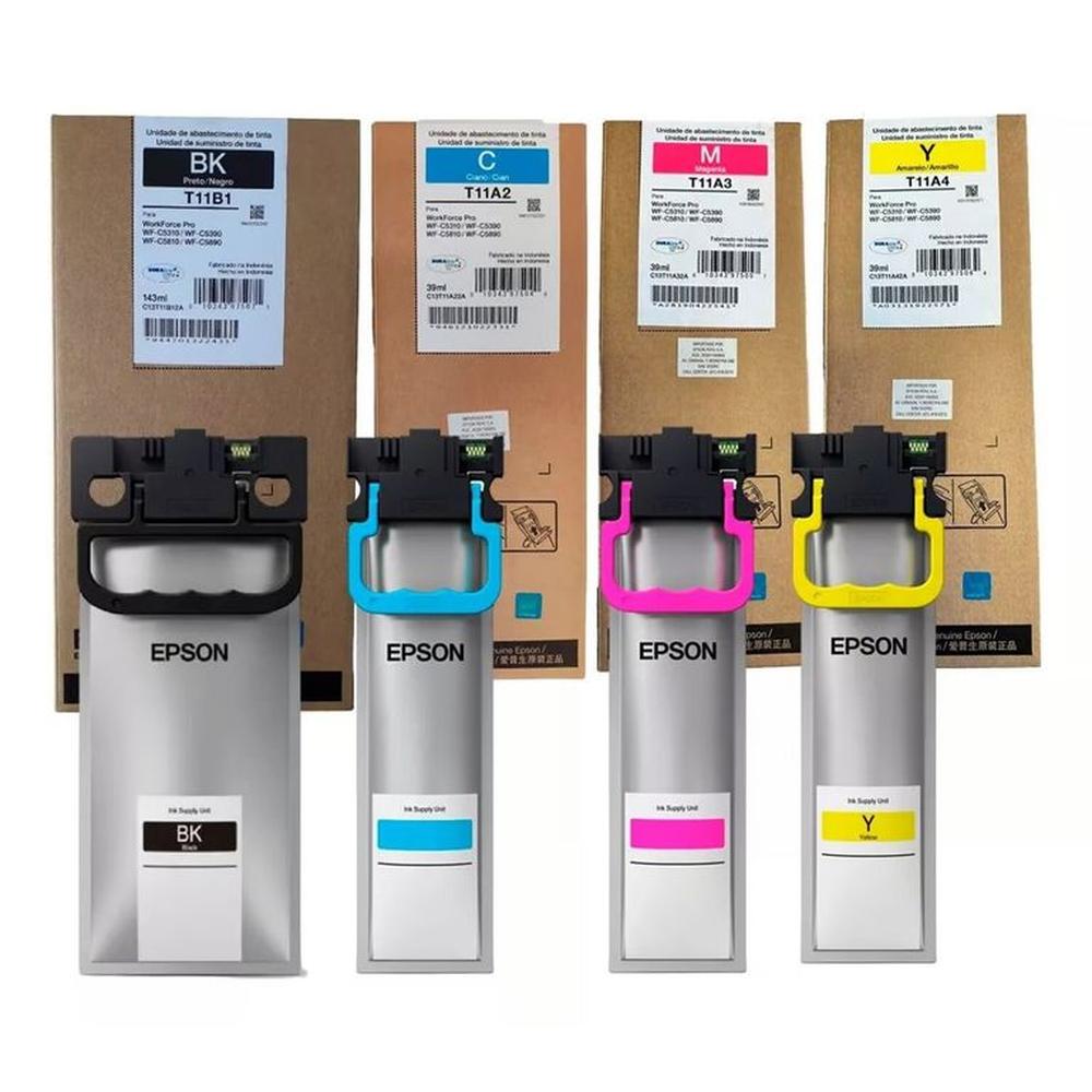 Tinta Epson T11B T11A Negro y Colores Pro WF-C5390 C5810 C5890