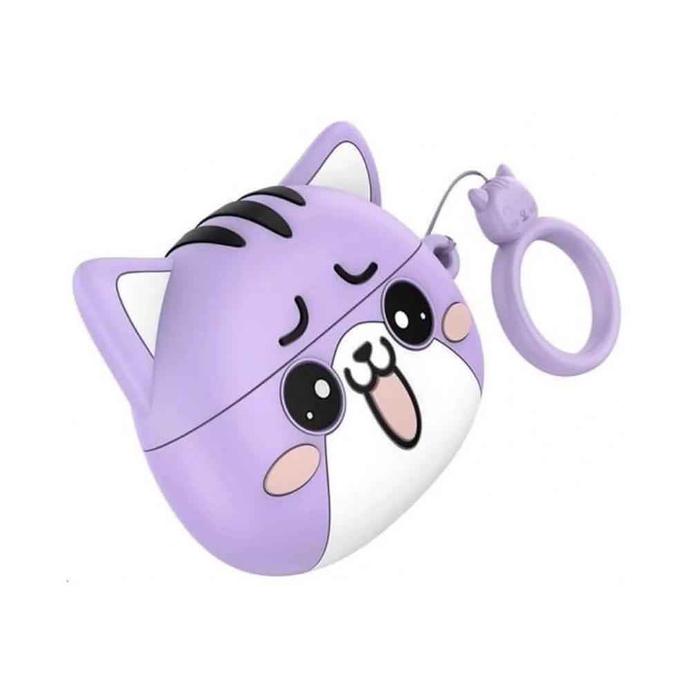Audifonos Inalambricos con Funda de Gato Color Lila - Modelo EW48