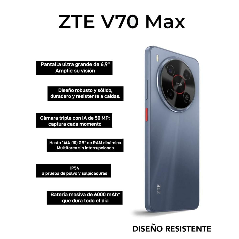 Celular ZTE Blade V70 Max 4+10GB RAM 256GB Gris