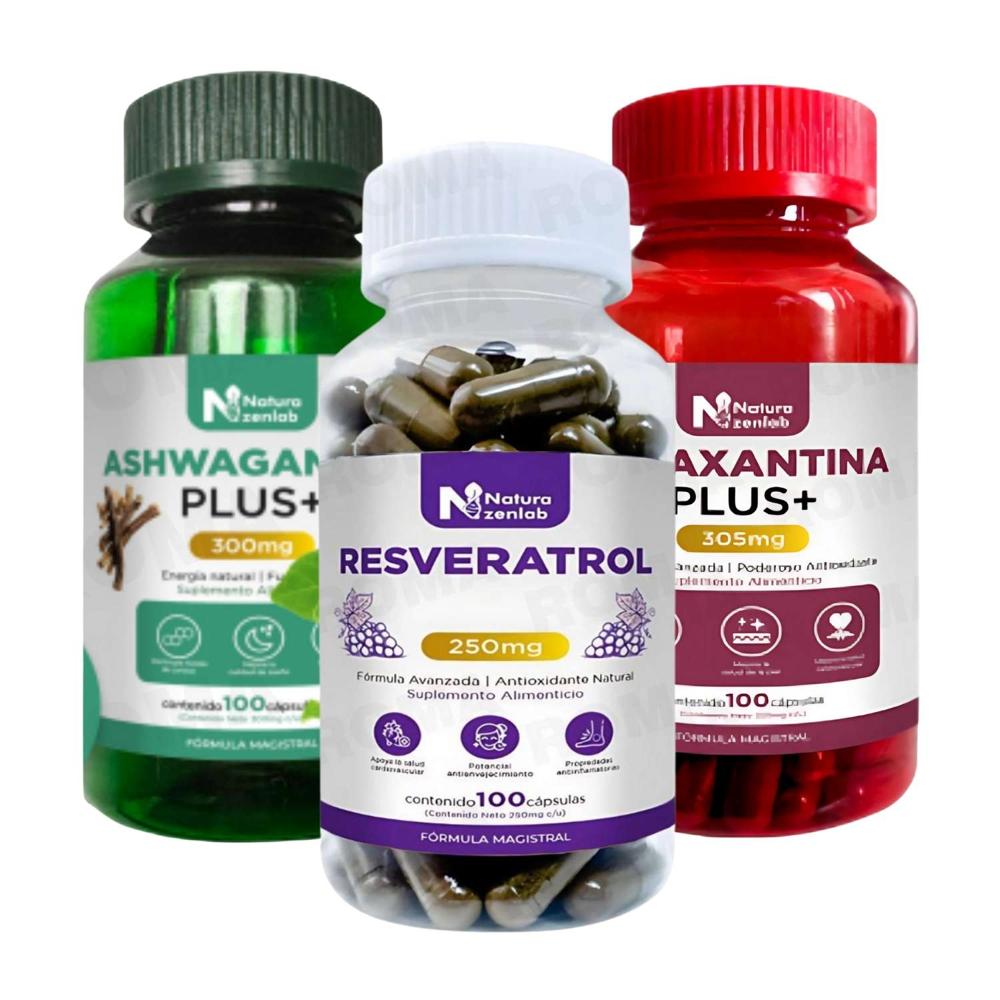 RESVERATROL PLUS + ASTAXANTINA PLUS + ASHWAGANDHA PLUS NATURAZENLAB
