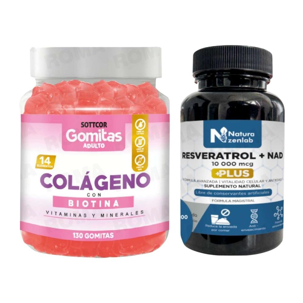 GOMITAS COLÁGENO CON BIOTINA + RESVERATROL + NAD NATURAZENLAB