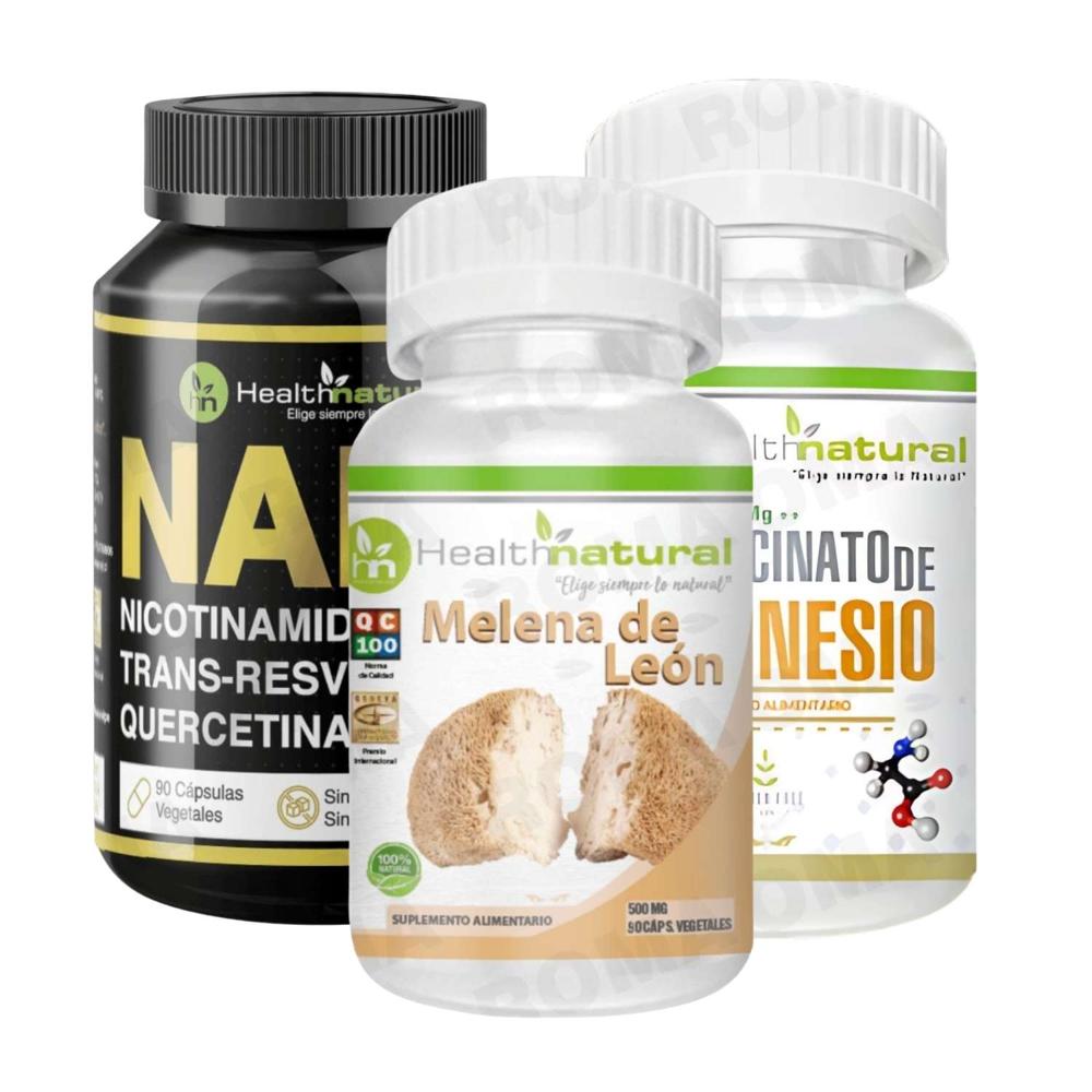 NAD + MELENA DE LEÓN + BISGLICINATO DE MAGNESIO HEALTHNATURAL