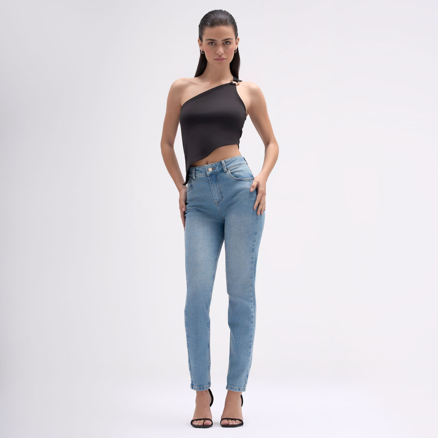 Jean Mujer Symbol Jepit Push