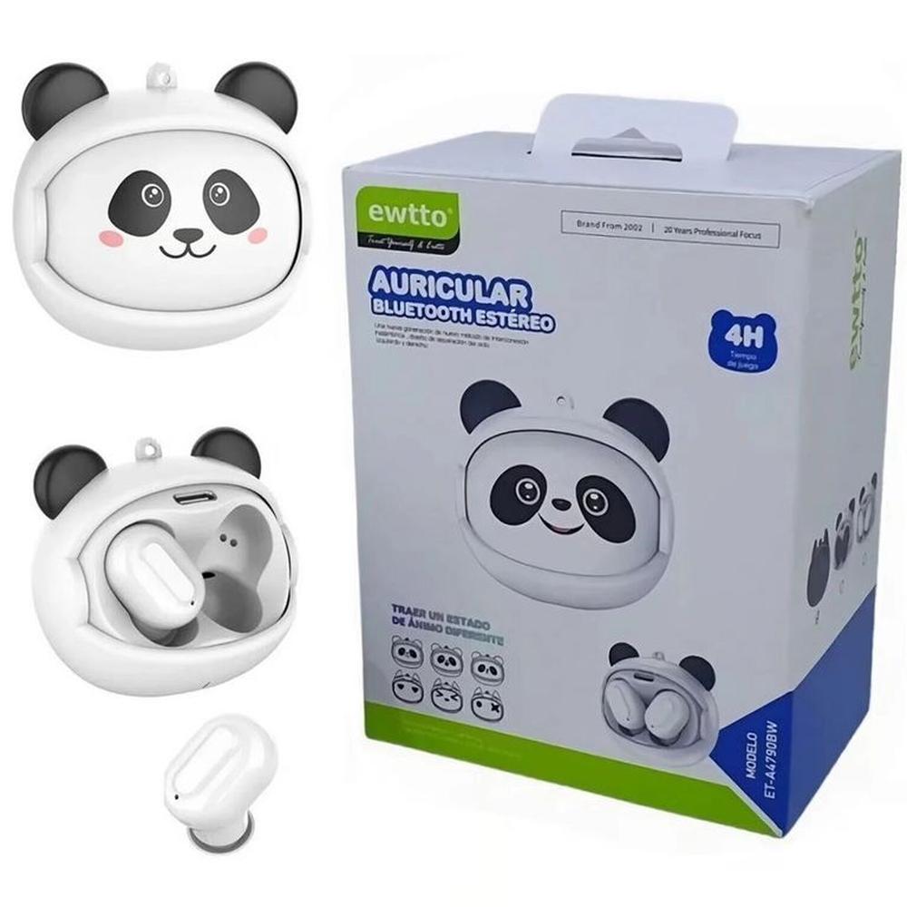 Audífonos Bluetooth Ewtto Diseño Panda y Rostro Intercambiable
