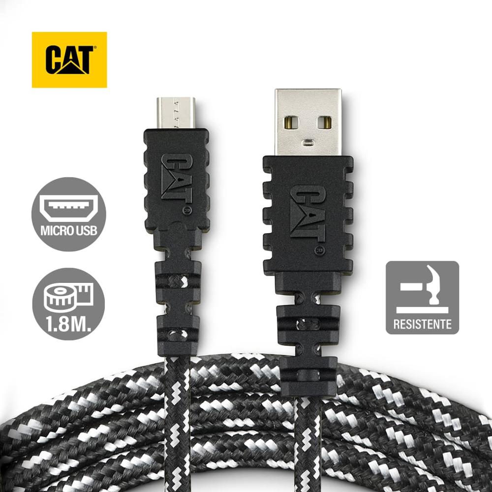 Cable Carga y Datos CAT Resistente USB a Micro USB 1.8 Metros