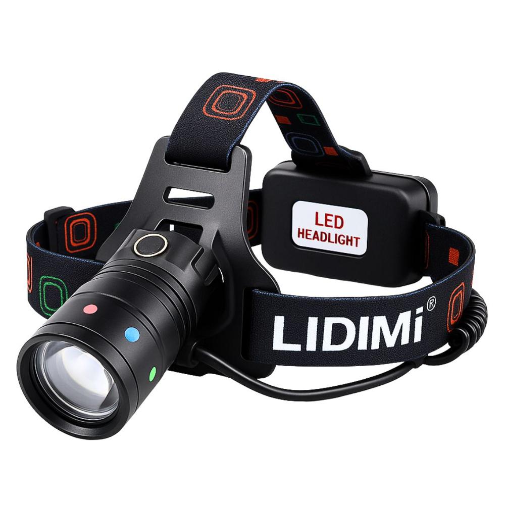 Linterna de Cabeza LED Lidimi 10W Zoom Recargable con 3 Modos de Luz